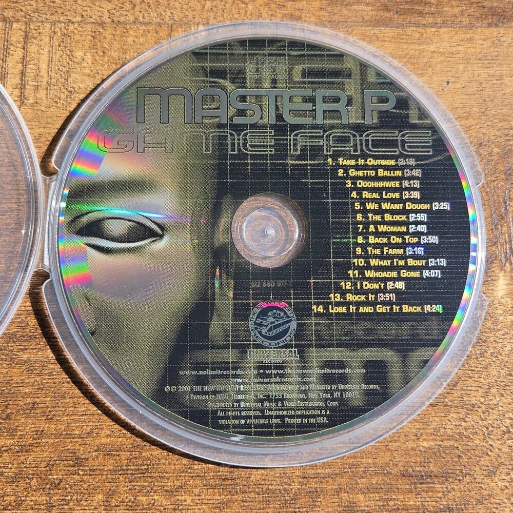 Vtg 2001 Master P Game Face CD Rap Hip Hop Master P No Limit Records